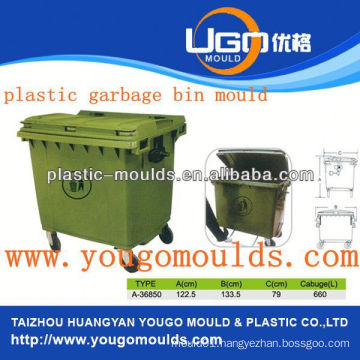 2013 New household plastic garbage bin with wheels moulds supplier and plastic trash can mould in taizhou,zhejiang